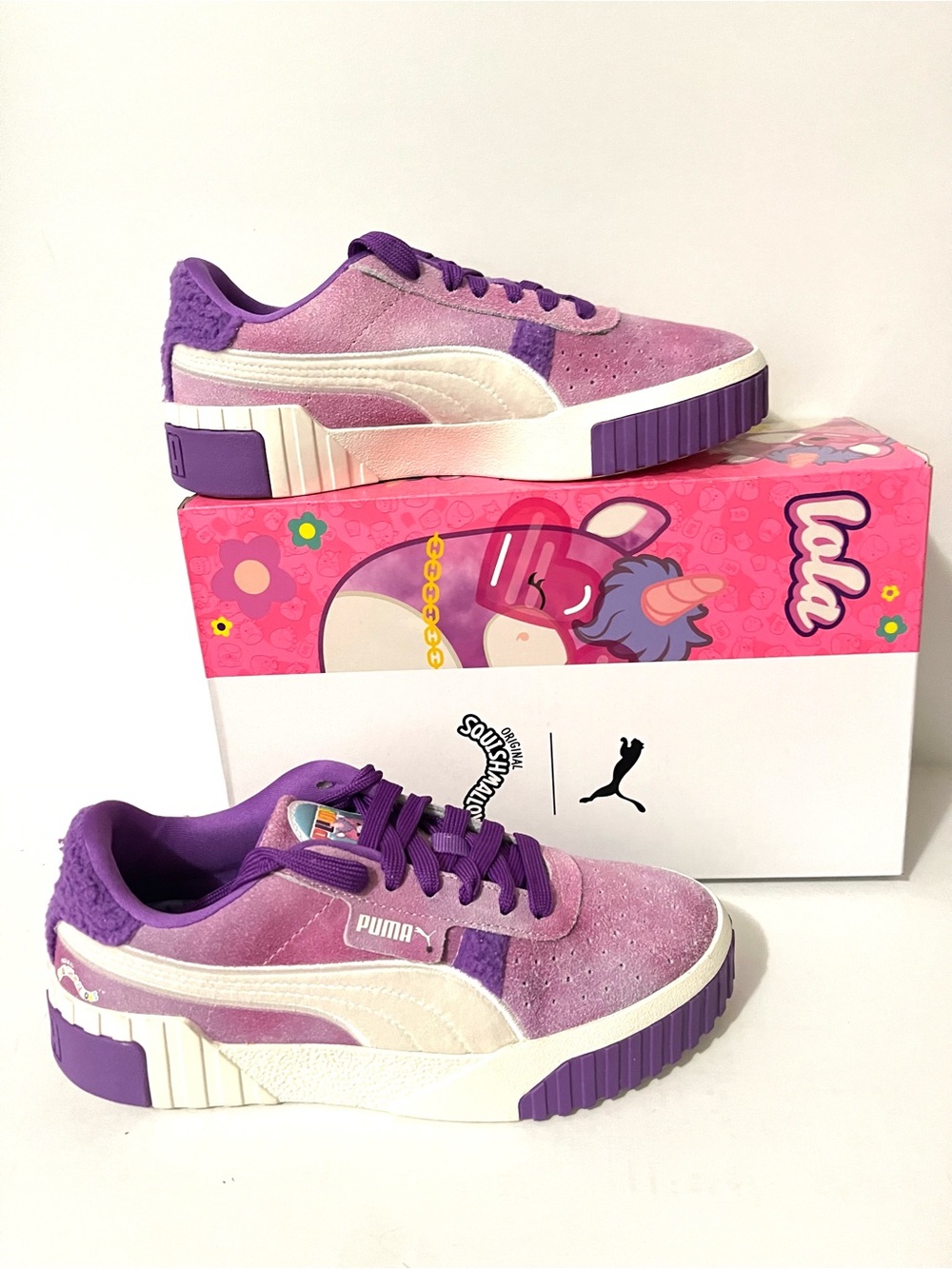 Puma Cali Suede Sneakers in Purple and White